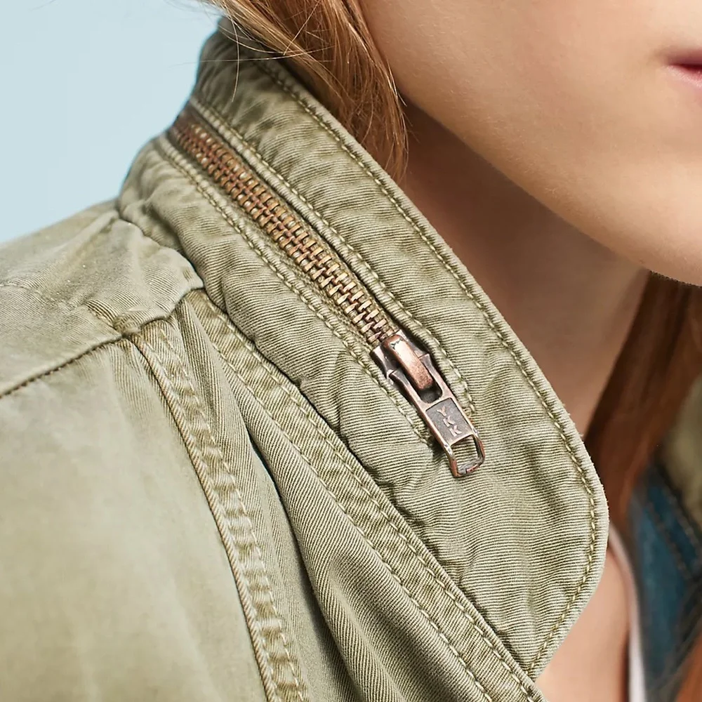 Current/Elliot Double Placket Jacket Military Green